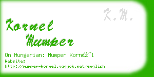 kornel mumper business card